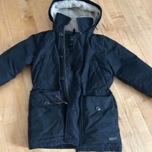 Abercrombie & Fitch Black Hooded Puffer Jacket